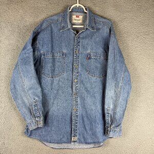 Levi’s Vintage Denim Button Up Shirt Red Tab Long Sleeve Blue Men Large